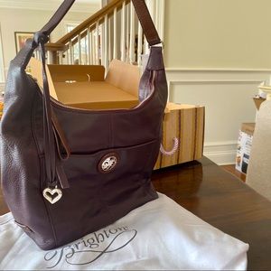 NWT Brighton Asher Blackberry Chocolate Hobo
